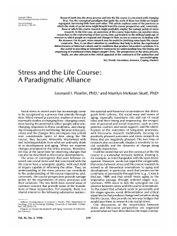 Stress and the Life Course: A Paradigmatic