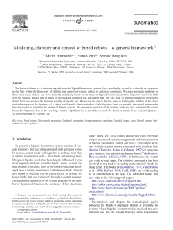 Modeling, stability and control of biped robots&mdash;a general