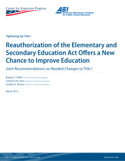 Reauthorization of the Elementary and Secondary Education Act
