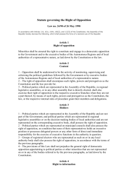 Statute governing the Right of Opposition
