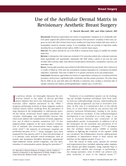Use of the Acellular Dermal Matrix in Revisionary Aesthetic Breast