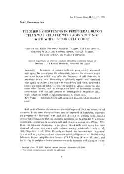 Telomere shortening in peripheral blood cells was related