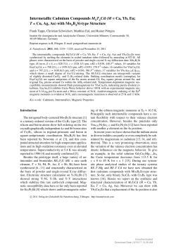 Intermetallic Cadmium Compounds M5T2 Cd