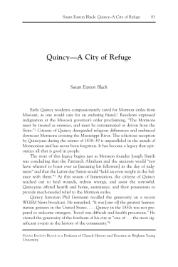 Quincy&mdash;A City of Refuge - Mormon Historic Sites Foundation