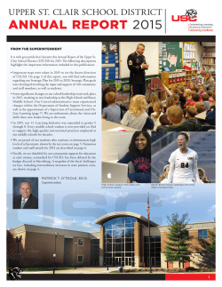 annual report 2015 - Upper St. Clair School District