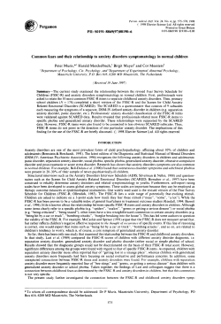 Common fears and their relationship to anxiety disorders