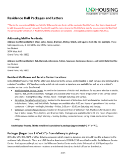 Residence Hall Packages and Letters