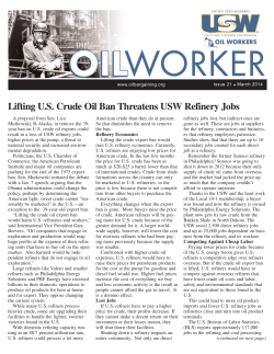 Lifting U.S. Crude Oil Ban Threatens USW Refinery Jobs