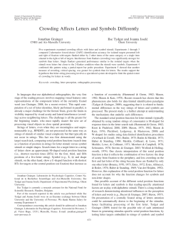 Crowding Affects Letters and Symbols Differently