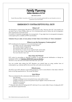 emergency contraceptive pill (ecp)
