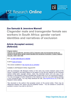 Cisgender male and transgender female sex workers in South Africa
