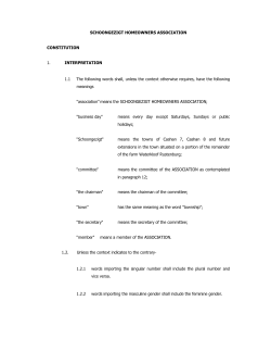 Home Owner`s Association Constitution
