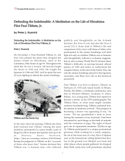 A Meditation on the Life of Hiroshima Pilot Paul Tibbets, Jr.