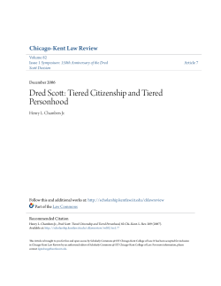 Dred Scott: Tiered Citizenship and Tiered Personhood