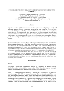 DOES FILLED DURATION ILLUSION TAKE PLACE FOR VERY