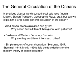 The General Circulation of the Oceans