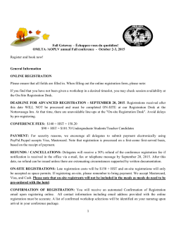 General Information and Workshop Descriptions