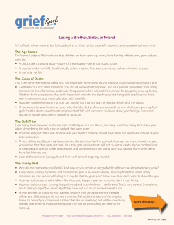 Losing a Brother, Sister, or Friend