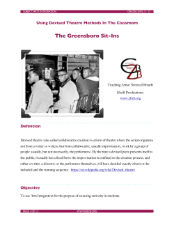 Devised Theatre Workshop Handout - Greensboro Sit