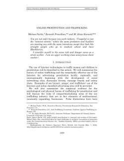 ONLINE PROSTITUTION AND TRAFFICKING Melissa Farley