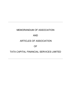 Memorandum and Articles of Association