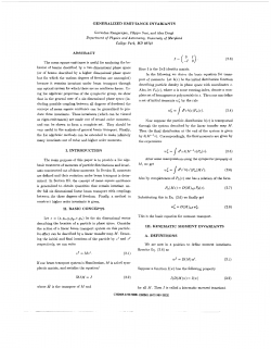 Generalized emittance invariants - Particle Accelerator Conference