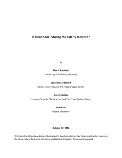 Is Uncle Sam Inducing the Elderly to Retire?