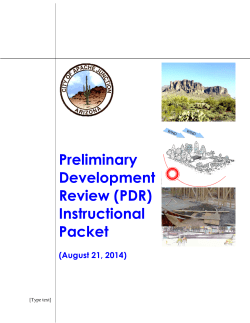 Preliminary Development Review (PDR)