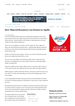 How Mineral Resources was beaten to Aquila