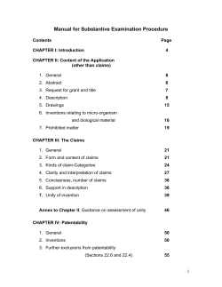 Manual for Substantive Examination Procedure