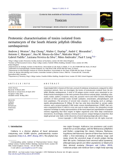 Proteomic characterisation of toxins isolated from nematocysts of the