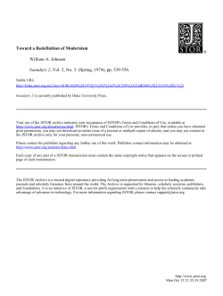 Toward a Redefinition of Modernism William A. Johnsen boundary 2