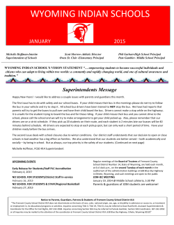 January Newsletter 2015 - Fremont County School District #14