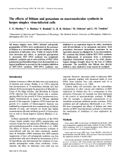 The effects of lithium and potassium on macromolecular synthesis in