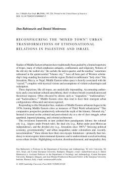 Dan Rabinowitz and Daniel Monterescu RECONFIGURING THE