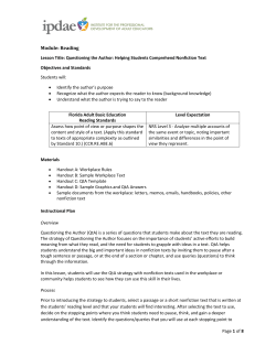 Identify the author`s purpose