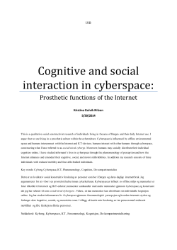 Cognitive and social interaction in cyberspace: - BORA