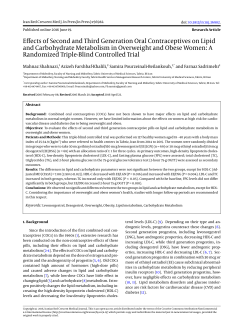 Effects of Second and Third Generation Oral Contraceptives on Lipid