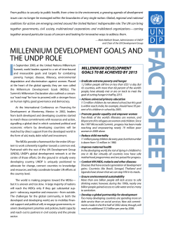 UNDP, Millennium Development Goals Fact Sheet, 2003