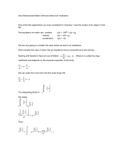 1D Motion with Air Resistance