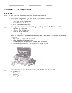 Mastering the TEKS in World History Ch. 13