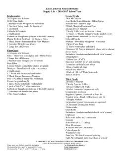 K-8 Supply List 2016-2017