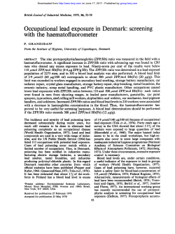 Occupational lead exposure in Denmark: screening