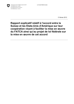 Rapport explicatif relatif &agrave; l`accord entre la Suisse et les Etats