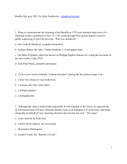 Julia v. Douthwaite`s Bastille Day Quiz