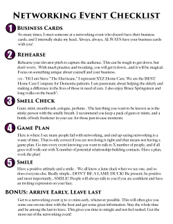 Networking Event Checklist - Hurricane Marketing Enterprises