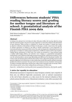 Differences between students` PISA reading literacy scores and