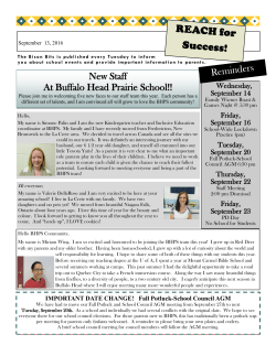 New Staff At Buffalo Head Prairie School!!