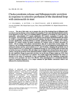 Cholecystokinin release and biliopancreatic secretion in