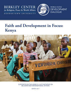 Faith and Development in Focus: Kenya
